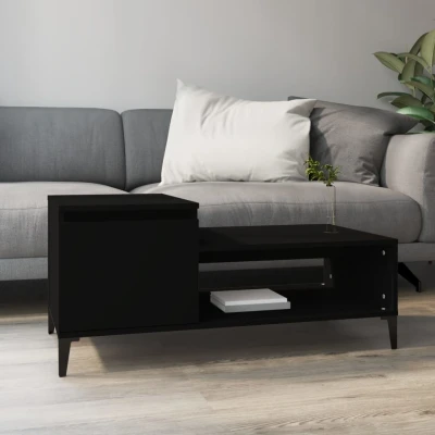 Afbeelding van Salontafel 100x50x45 cm bewerkt hout zwart