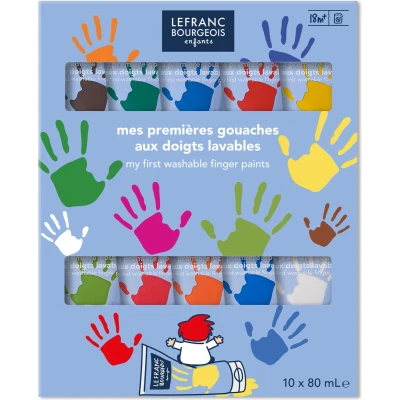 Afbeelding van Lefranc Bourgeois Education Gouache Vingerverf Set 10x80ml