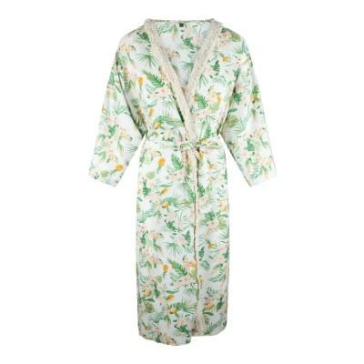Afbeelding van Lingadore Badjas, Dames, Maat: 36/38, Botanic druck