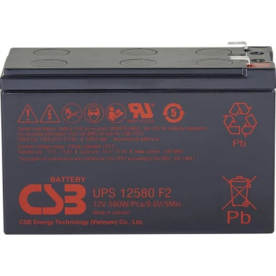 Afbeelding van CSB Battery UPS 12580 high rate Loodaccu 12 V 9.4 Ah Loodvlies (AGM) (b x h d) 151 99 65 mm Kabelschoen 6.35 Onderhoudsvrij, Geringe zelfontlading