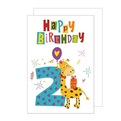 Afbeelding van Edition Seidel Exclusieve premium verjaardagskaart voor de 2e verjaardag met envelop, wenskaart kinderen, jongens en meisjes, enkele kaart (G2942 SW022)