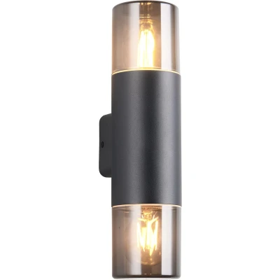 Afbeelding van TRIO HOOSIC Wandlamp Zwart mat excl. 2x E27 4W Buitenverlichting IP44