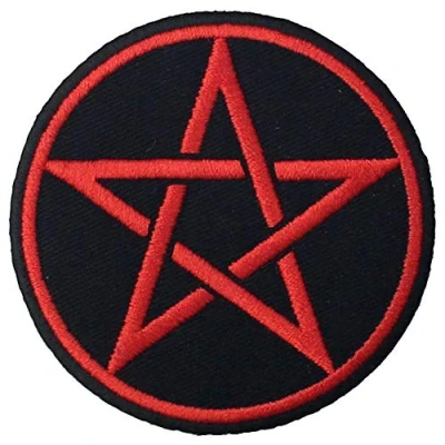 Afbeelding van Heidense Gotische Pentacle Geborduurde Strijk of Naaien Patch Symbolen