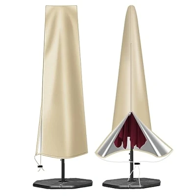 Afbeelding van OKPOW Parasolhoes van 420D Oxford stof, waterdicht, met ritssluiting (190 x 30 50 cm), voor tuinparasols 2,7 m tot 3,4