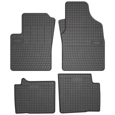 Afbeelding van MOTOS Rubberen vloermat voor Fiat 500 sinds 2020, verbeter je reiscomfort met de zwarte antislip mat auto, alle weersomstandigheden, bescherming tegen vuil