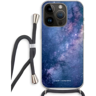Afbeelding van Case Company® hoesje met Koord geschikt voor iPhone 14 Pro Nebula Telefoonhoesje Zwart Extra Bescherming aan alle Kanten en Over de Schermrand