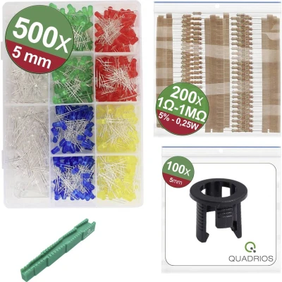Afbeelding van Quadrios 24O196 LED assortiment Rood, Groen, Geel, Blauw, Wit 20 mA 3 V