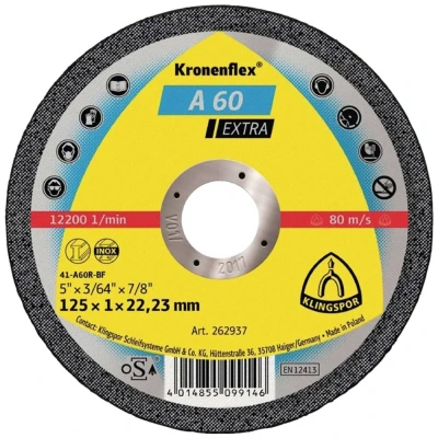 Afbeelding van Doorslijpschijf 115x1.0x22.2mm dun tbv staal/rvs