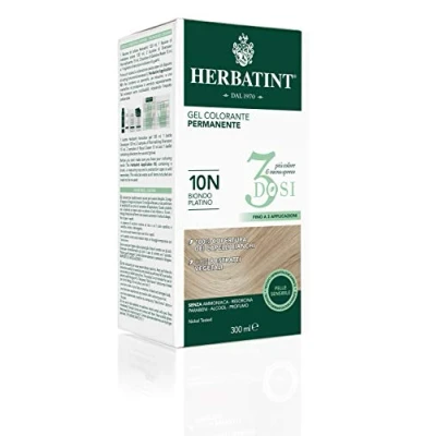 Afbeelding van Herbatint Permanente kleurgel, 300 ml, 10 N platinablond, ammoniakvrij, voor de gevoelige huid, 100% dekking wit haar, met 8 natuurlijke biologische extracten