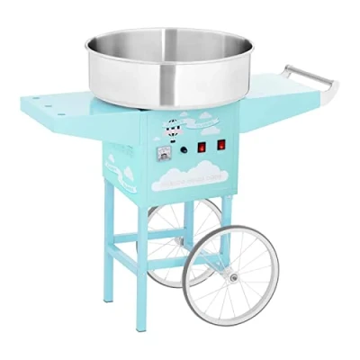 Afbeelding van Royal Catering Suikerspinmachine met wagen 52 cm 1.200 W turkoois
