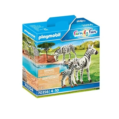 Afbeelding van PLAYMOBIL Family Fun 2 zebra&#039;s met baby 70356
