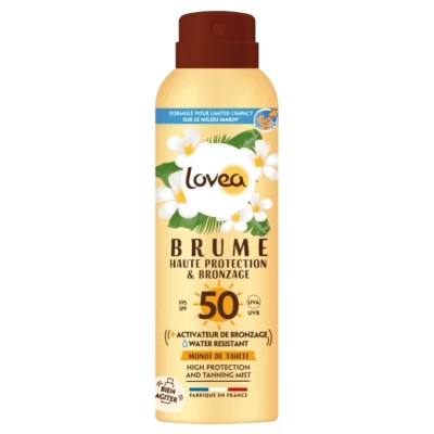 Afbeelding van Lovea High Protection &amp; Tanning Mist Monoi de Tahiti SPF 50 150 ml
