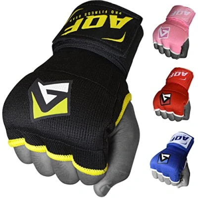 Afbeelding van Bokshandschoenen Handenveloppen Vuistkussen Bandages MMA Gel Strap Mitts Kickboxing (zwart, S)