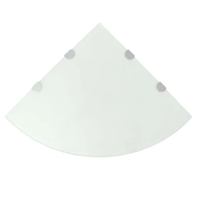 Afbeelding van Hoekschap met chromen dragers wit 45x45 cm glas