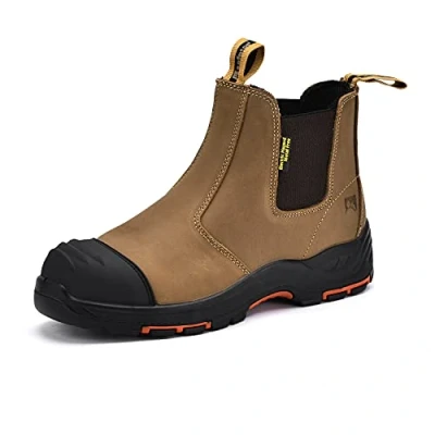Afbeelding van SAFEYEAR S3 M 8025 Veiligheidsschoenen voor dames en heren, leer, waterdicht, ademend, lichte comfortabele binnenzool, S1P stalen neus plaat, nubuckleer