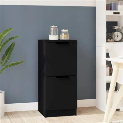 Image de vidaXL Buffet noir 30x30x70 cm bois d&#039;ingénierie811117