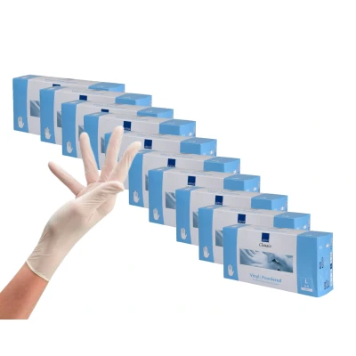 Afbeelding van Abena Vinyl Handschoenen Wit Poedervrij Maat L 100 Stuks