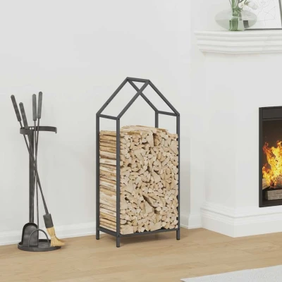 Afbeelding van Brandhoutrek 40x25x90 cm koudgewalst staal antracietkleurig