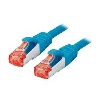 Afbeelding van Tecline Patchkabel S STP (PIMF), Cat 6, blauw, 15,0 m met bijzonder smalle knikbeveiliging (S/FTP, CAT5e, 15 m), Netwerkkabel
