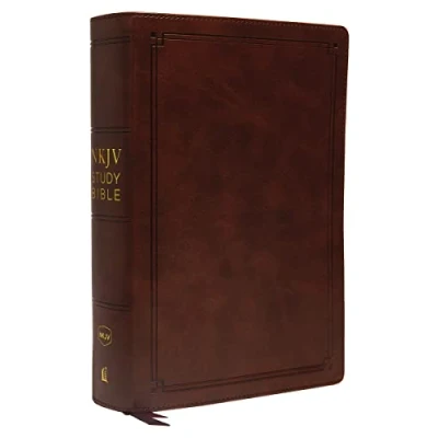 Afbeelding van NKJV Study Bible, Leathersoft, Brown, Comfort Print