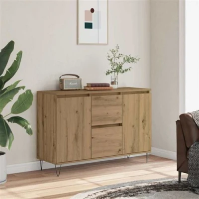 Image de vidaXL Buffet chêne artisanal 104x35x70 cm bois d&#039;ingénierie857267