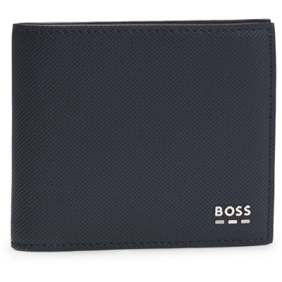 Afbeelding van BOSS Leren Kaarthoes Jinko 8 CC Card Holder Dark Blue Donkerblauw