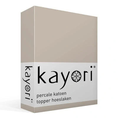 Afbeelding van Kayori Shizu perkal topper hoeslaken zand 100/200 (Kleur: Zand)