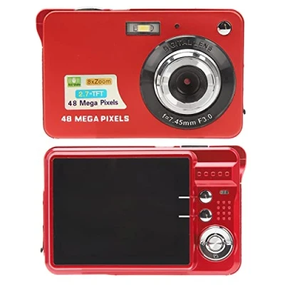 Afbeelding van 4K digitale camera, compacte 48MP 8X zoom camera met 2,7 inch LCD display, ondersteuning voor draagbare zelfontspanner