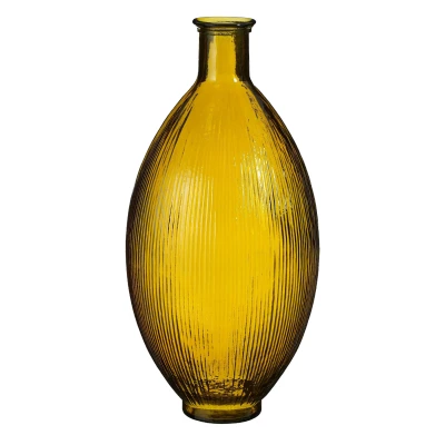 Afbeelding van Firenza Fles Vaas H59 x Ø29 cm Gerecycled Glas Oker