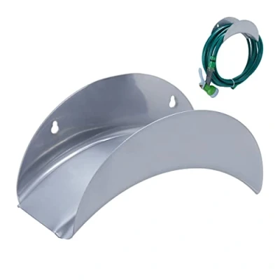 Afbeelding van Relaxdays tuinslanghouder muur metalen wandslanghouder slanghouder waterslanghouder