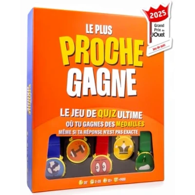 Afbeelding van De dichtstbijzijnde wint: het ultieme quizspel: verdien medailles, zelfs als je antwoord niet juist is! Bordspel sfeerspel &amp; algemene cultuur familie en vrienden.