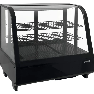 Afbeelding van Koelvitrine tafelmodel gebogen ruit Katrin zwart 100L (H)67,5x(B)68,2x(D)45