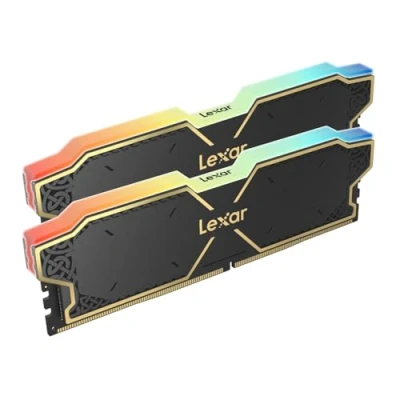 Afbeelding van Lexar THOR RGB DDR5 RAM 32 GB (2 x 16 GB) 6000 MHz, 288 pins UDIMM high performance DRAM desktopgeheugen, compatibel met Intel XMP 3.0/AMD Expo, On die ECC, 1,35 V (LD5U16G60C38BG RGD)
