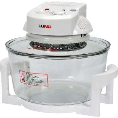 Afbeelding van LUND Professional heteluchtoven 12 + 5L wit Halogeen oven Convectie 1400W Inclusief gratis 8 delige accessoires set