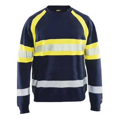 Image de Sweat haute visibilité marine/jaune fluorescent