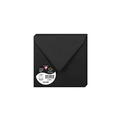 Afbeelding van Clairefontaine 5798C, verpakking met 20 enveloppen, vierkant, 14 x cm, 120 g/m², kleur: framboos, uitnodiging voor evenementen en overeenkomst, Pollen serie, glad papier van hoge kwaliteit, zwart