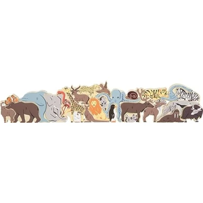 Afbeelding van Small Foot Houten Letter en Vormenpuzzel Dieren, 26st.