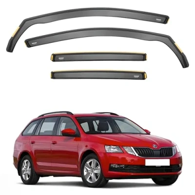 Afbeelding van iSpeed 4 stuks hoogwaardige windschermen voor Skoda Octavia MK3 combi 5 deurs 2013 2019, houd je auto geventileerd in de regen, vermindert windturbulentie, getint, type