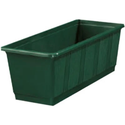 Afbeelding van Plantenbak donker groen rechthoekig 40 x 17,5 14,5 cm Bloembakken/plantenbakken voor binnen/buiten