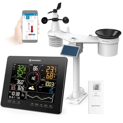Afbeelding van Bresser Weerstation WLAN 4CAST 7 in 1 Sensor Met Solarpanel Uitgebreide Meetgegevens