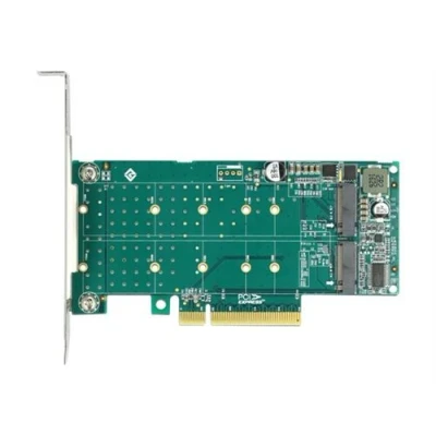 Image de Delock PCI Express x8 Card to 2 x internal NVMe M.2 Key M Bifurcation Contrôleur de stockage profil bas PCIe 4.0