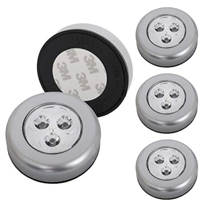 Afbeelding van Briloner lampen Set van 5 Stick&amp;Push LED Touch lamp, werkt op batterijen, nachtlampje zelfklevend (3M merklijm), keukenlampen, kastverlichting