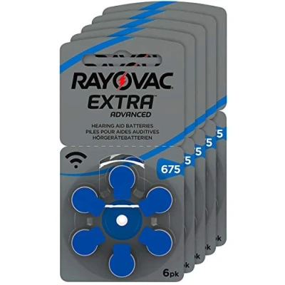 Afbeelding van RAYOVAC 6 x 675 extra geavanceerde gehoorapparaat batterijen 1,45 V 640 mAh