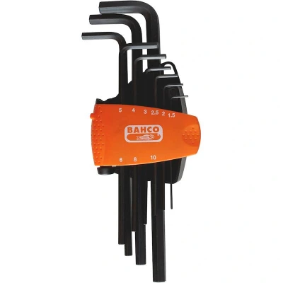 Afbeelding van BAHCO BE 9588 stiftsleutelset zeskant lang gefosfateerd metrisch in compacte houder 9 delig