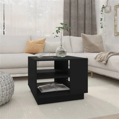 Afbeelding van Salontafel 55x55x43 cm spaanplaat zwart