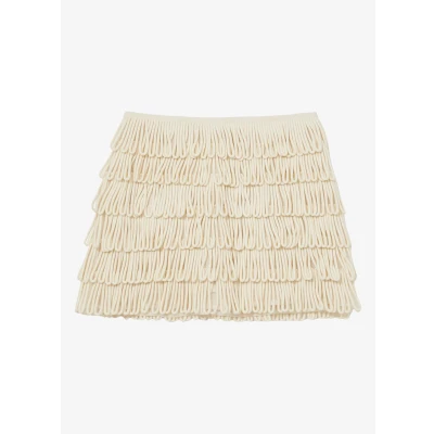 Afbeelding van Reiss Regular FIT Fringe Alijn rok, Dames, Maat: 34, Ivory