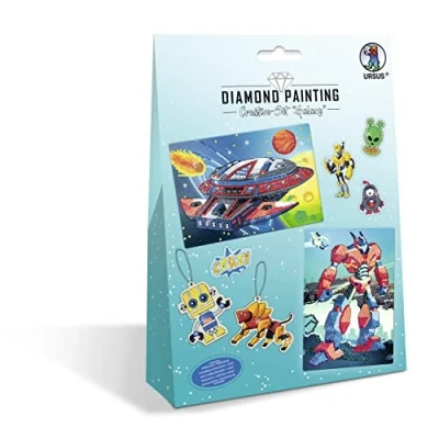 Afbeelding van Ursus 43510004 Diamond Painting Set &quot;Galaxy&quot; voor kinderen om foto&#039;s, hangers en stickers met diamanten te maken