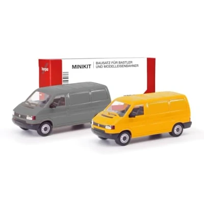 Afbeelding van Herpa 012386 004 H0 Auto Volkswagen T4 bak, grijs en ginegeel