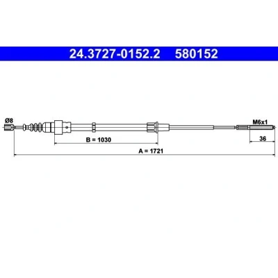 Afbeelding van Ate Handremkabel 24.3727 0152.2