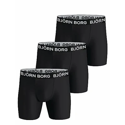 Afbeelding van Björn Borg Heren Onderbroeken 3 Pack Performance Boxers Zwart Maat M